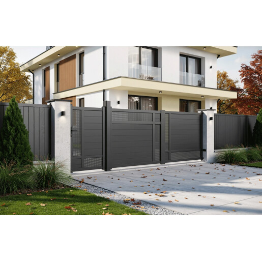 Set porti aluminiu 900x1800 + 3000x1800 mm, model Samurai, gri antracit