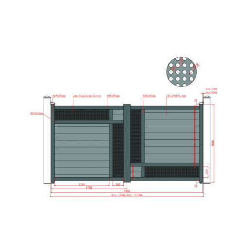 Set porti aluminiu 900x1800 + 3000x1800 mm, model Samurai, gri antracit
