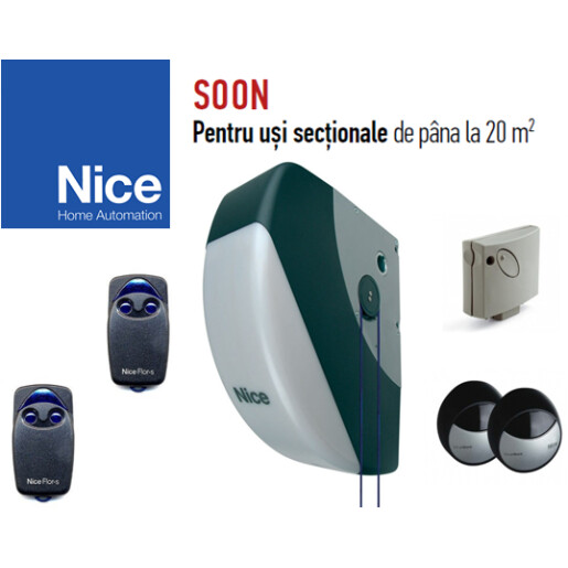 Automatizare pentru usi sectionale de pana la 20m², Nice Soon Kit