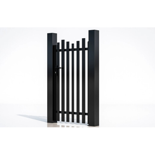 Poarta pietonala aluminiu 900x1800 mm, model Light Wave, negru