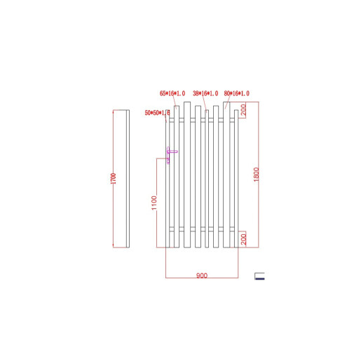 Poarta pietonala aluminiu 900x1800 mm, model Light Wave, negru