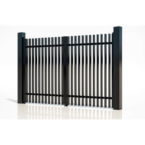 Poarta auto batanta aluminiu 3000x1800 mm, model Light Straight, negru