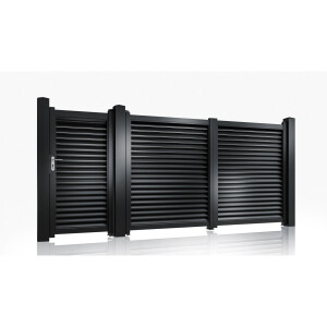 Set porti aluminiu 900x1800 + 3000x1800 mm, model Jaluzea Suprem, negru