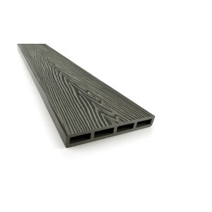 Placa de gard 3D, din compozit de lemn si plastic WPC, culoare gri inchis, 150 x 20 mm, lungime 2m sau 4 m