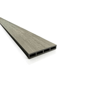 Placa Gard 3D Ambele Fete Textura Lemn WPC Gri Deschis, Dimensiune 150x20mm, Lungime 2m sau 4m