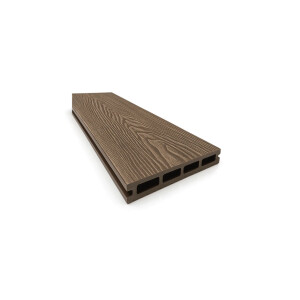 Placa deck terasa WPC 3D, tip pardoseala/dusumea WPC, 145x25 mm, maro linii periat 3800 mm