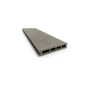 Placa deck terasa WPC 3D, tip pardoseala/dusumea WPC, 145x25 mm, gri deschis lemn 3800 mm