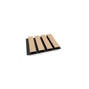 Riflaj WPC coextrudat canelat maro artar pe fond negru, Dimensiune: 219x26mm, Lungime 3600mm