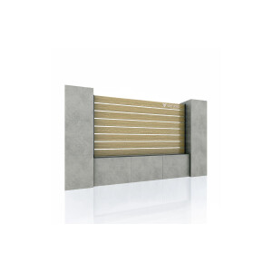 Gard WPC Cu Placaj Ares Aluminiu, Light Wood