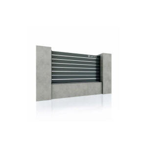 Gard WPC Cu Placaj Ares Aluminiu, Soft Strips