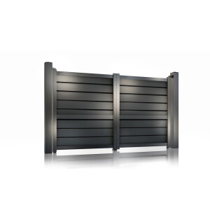 Poarta auto batanta aluminiu 3000x1800 mm, model Baldur, gri antracit
