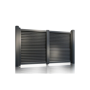 Poarta auto batanta aluminiu 3000x1800 mm, model Jaluzea Suprem, gri antracit