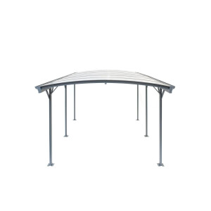 Copertina auto Omega, carport aluminiu cu policarbonat, 3000x5050 mm, gri antracit