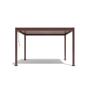 Pergola Bioclimatica X 2.0, Aluminiu, 4x4m, LED Lumina Calda, Maro