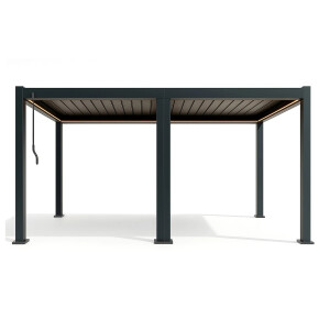 Pergola Bioclimatica X 2.0, Aluminiu, 4x6m, LED Lumina Calda, Gri Antracit