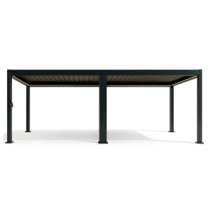 Pergola Bioclimatica X 2.0, Aluminiu, 4x8m, LED Lumina Calda, Gri Antracit