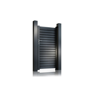 Poarta pietonala aluminiu 900x1800 mm, model Jaluzea Deluxe, gri antracit