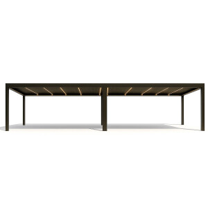 Pergola Bioclimatica Deluxe 2.0, Aluminiu, 4x8m, LED Lumina Calda, Gri Antracit