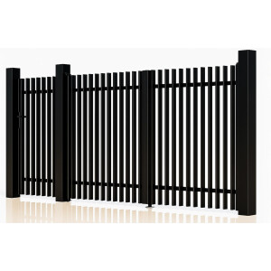 Set porti aluminiu 900x1800 + 3000x1800 mm, model Light Straight, negru