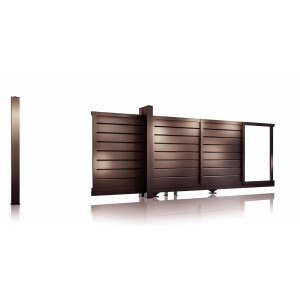 Poarta autoportanta aluminiu 5800x1800 mm, model Baldur, maro