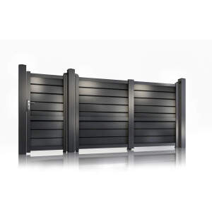 Set porti aluminiu 900x1800 + 3000x1800 mm, model Baldur, gri antracit