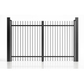 Poarta auto batanta aluminiu 3000x1800 mm, model Light Straight, negru