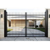 Poarta auto batanta aluminiu 3000x1800 mm, model Light Straight, negru