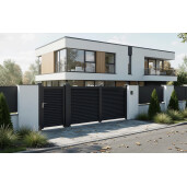 Set porti aluminiu 900x1800 + 3000x1800 mm, model Jaluzea Suprem, negru