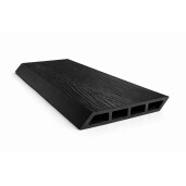 Placa gard WPC forma romb, 3D, culoare Negru, Dimensiune 120x4000mm, Grosime 20.5mm