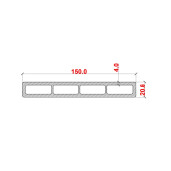 Placa gard tip scandura din WPC lemn compozit, 150x20.6mm, textura lemn gri