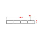 Placa gard tip scandura din WPC lemn compozit, 150x20.6mm, textura periata gri