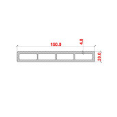 Placa de gard 3D, din compozit de lemn si plastic WPC, culoare gri deschis, 150 x 20 mm, lungime 2m sau 4 m