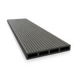 Placa de gard 3D, din compozit de lemn si plastic WPC, culoare gri inchis, 150 x 20 mm, lungime 2m sau 4 m