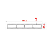 Placa de gard 3D, din compozit de lemn si plastic WPC, culoare maro, 150 x 20 mm, lungime 2m sau 4 m