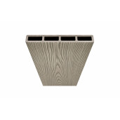 Placa Gard 3D Ambele Fete Textura Lemn WPC Gri Deschis, Dimensiune 150x20mm, Lungime 2m sau 4m