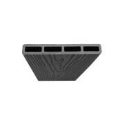 Placa Gard 3D Ambele Fete Textura Lemn WPC Gri Inchis, Dimensiune 150x20mm, Lungime 2m sau 4m