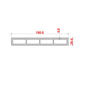 Placa Gard 3D Ambele Fete Textura Lemn WPC Gri Inchis, Dimensiune 150x20mm, Lungime 2m sau 4m
