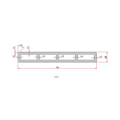 Placa gard WPC 3D ambele fete, Negru, Dimensiune: 150x4000mm, Grosime: 21mm