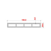 Placa gard tip scandura din WPC lemn compozit, 150x20.6mm, textura lemn maro