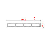 Placa gard tip scandura din WPC lemn compozit, 150x20.6mm, textura periata maro