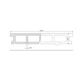 Placa Decking WPC Negru 146x24mm, L 3800mm, Gama ECO 3800 mm