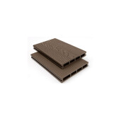 Placa deck terasa WPC 3D, tip pardoseala/dusumea WPC, 145x25 mm, maro linii periat 3800 mm