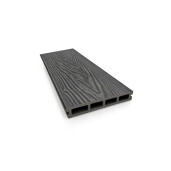 Placa deck terasa WPC 3D, tip pardoseala/dusumea WPC, 145x25 mm, gri antracit lemn 3800 mm