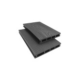 Placa deck terasa WPC 3D, tip pardoseala/dusumea WPC, 145x25 mm, gri antracit lemn 3800 mm