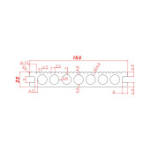 Placa WPC decking antichizat /dungi stejar inchis, gol rotund Dimensiune: 146x22.8mm, Lungime: 3800mm