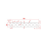 Placa WPC decking antichizat /dungi WPC gri deschis, gol rotund Dimensiune: 146x22.8mm, Lungime: 3800mm