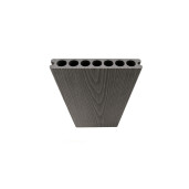 Placa Deck 3D Gri din WPC 150x23mm, L 3800mm, Structura cu Gol Rotund pentru Rezistenta Sporita
