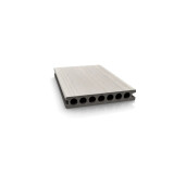 Placă Deck 3D cu 2 fete, din WPC 148x23mm, L 3800mm, Structura cu Gol Rotund pentru Rezistenta Sporita, o fata maro, o fata gri deschis