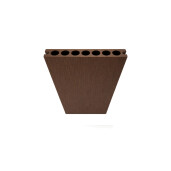 Placă Deck 3D cu 2 fete, din WPC 148x23mm, L 3800mm, Structura cu Gol Rotund pentru Rezistenta Sporita, o fata maro, o fata gri deschis