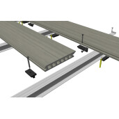 Placa deck terasa WPC PREMIUM, tip pardoseala/dusumea WPC, placa co extrudata, 145x22mm, gri lemn, model No Gap 3800 mm